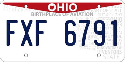 OH license plate FXF6791
