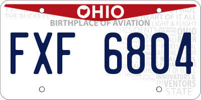 OH license plate FXF6804