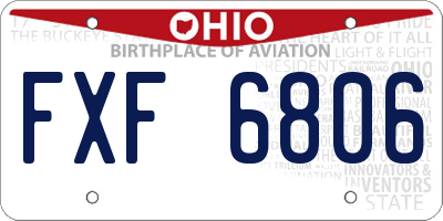 OH license plate FXF6806