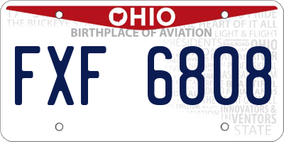 OH license plate FXF6808