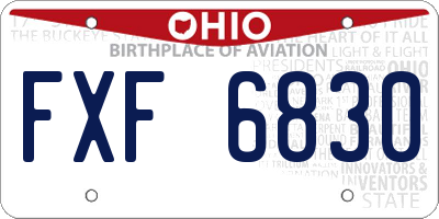 OH license plate FXF6830