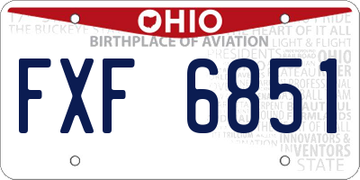 OH license plate FXF6851