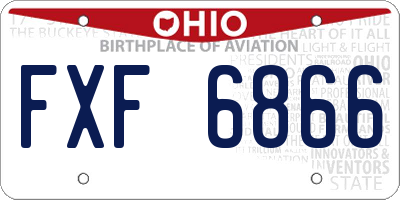 OH license plate FXF6866