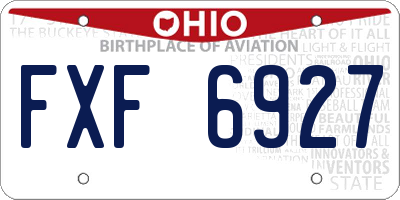 OH license plate FXF6927
