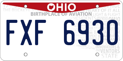 OH license plate FXF6930