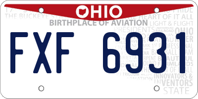 OH license plate FXF6931