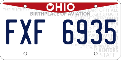 OH license plate FXF6935