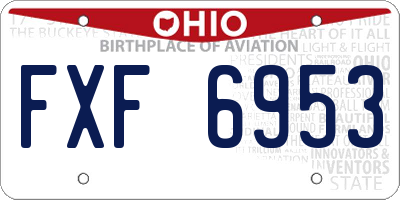 OH license plate FXF6953