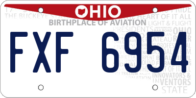 OH license plate FXF6954