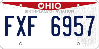 OH license plate FXF6957