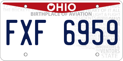 OH license plate FXF6959