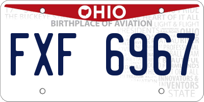 OH license plate FXF6967