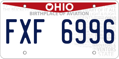 OH license plate FXF6996