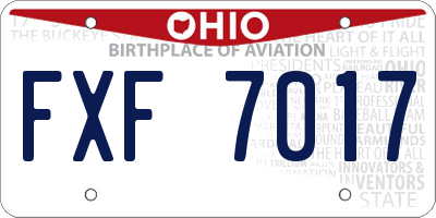 OH license plate FXF7017