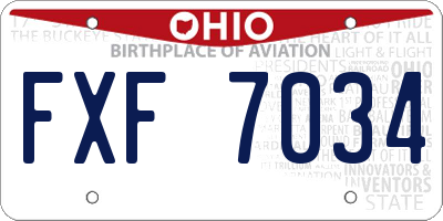 OH license plate FXF7034