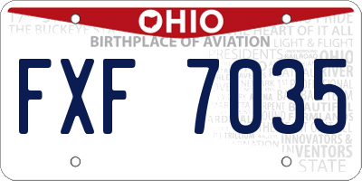 OH license plate FXF7035