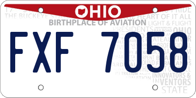 OH license plate FXF7058