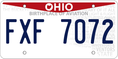 OH license plate FXF7072
