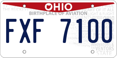 OH license plate FXF7100