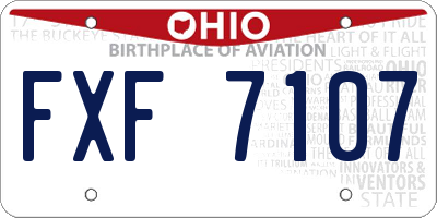 OH license plate FXF7107