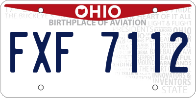 OH license plate FXF7112