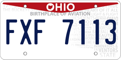 OH license plate FXF7113