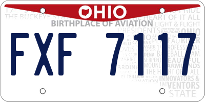 OH license plate FXF7117