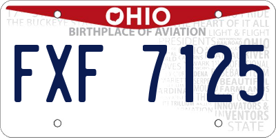 OH license plate FXF7125