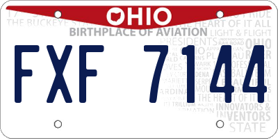 OH license plate FXF7144