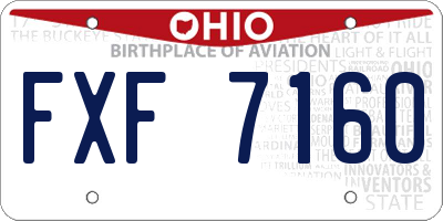 OH license plate FXF7160