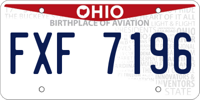OH license plate FXF7196