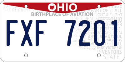 OH license plate FXF7201