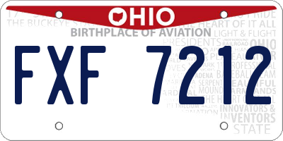 OH license plate FXF7212