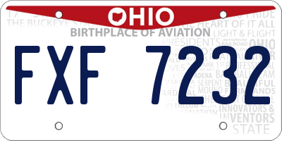 OH license plate FXF7232