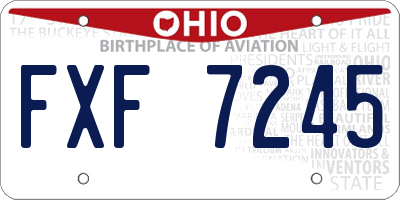 OH license plate FXF7245