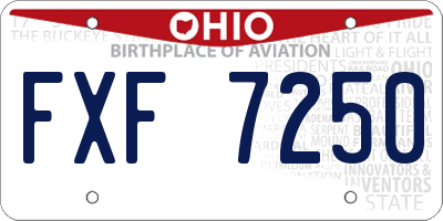 OH license plate FXF7250