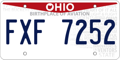 OH license plate FXF7252