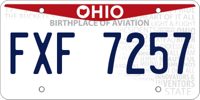 OH license plate FXF7257