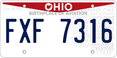 OH license plate FXF7316