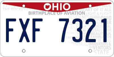 OH license plate FXF7321