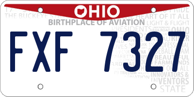 OH license plate FXF7327