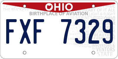 OH license plate FXF7329
