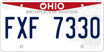 OH license plate FXF7330