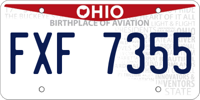 OH license plate FXF7355