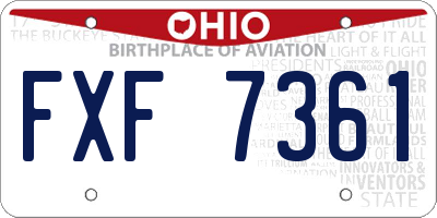 OH license plate FXF7361