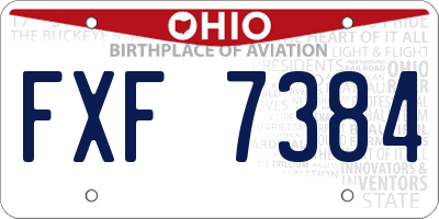 OH license plate FXF7384