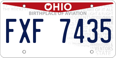 OH license plate FXF7435