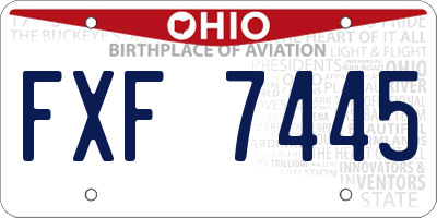 OH license plate FXF7445