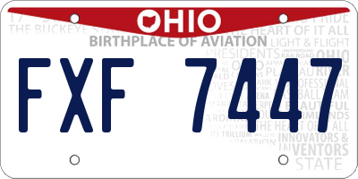 OH license plate FXF7447