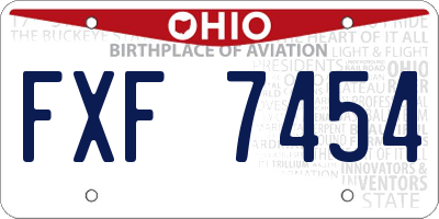 OH license plate FXF7454